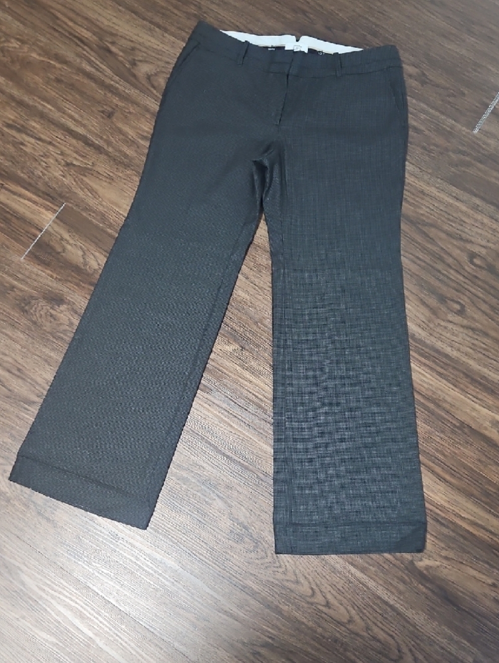 LOFT Women’s Marisa Trousers in Black/Grey Houndstooth, Size 12